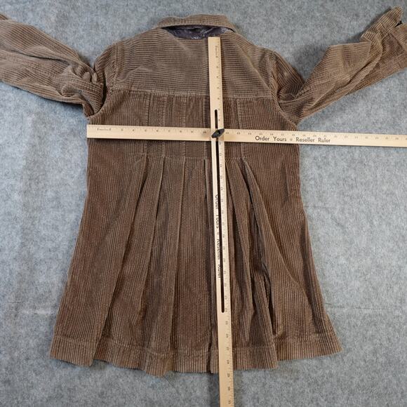 J. Jill Jacket Womens Extra Small Corduroy Pleat Back Brown Long Casual Button - Picture 6 of 9